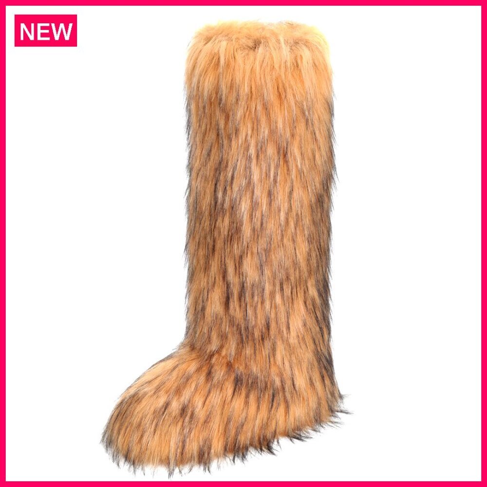 Women's Knee-High Snow Boots Size 11 Faux Fur Trim Insulated Slip Resistant
